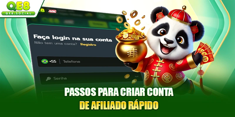 Passos para criar conta de afiliado rápido